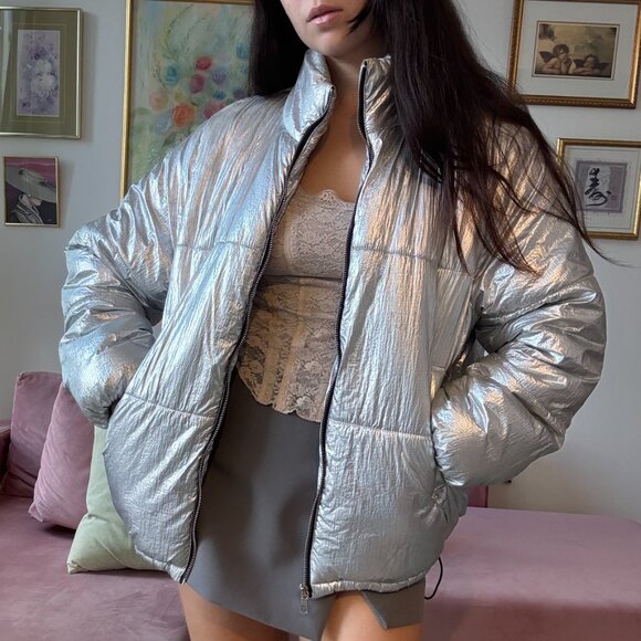 Silver Puffer Jacket   - Picture 5 of 6